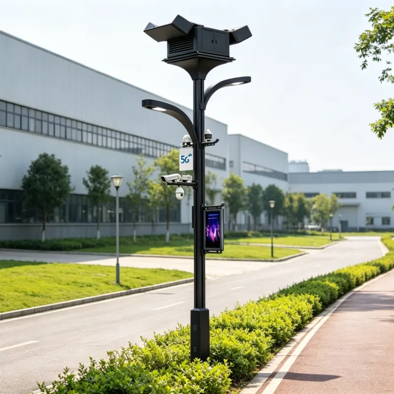 Smart light pole that can accommodate a drone helipad